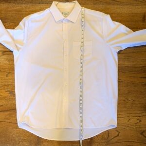 &Collar Solid White Men's Athletic Fit Large Performance Dress Shirt
